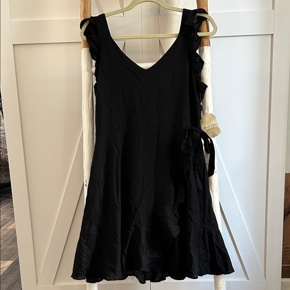 Altar’d State Black Ruffle Sleeveless Dress NWT